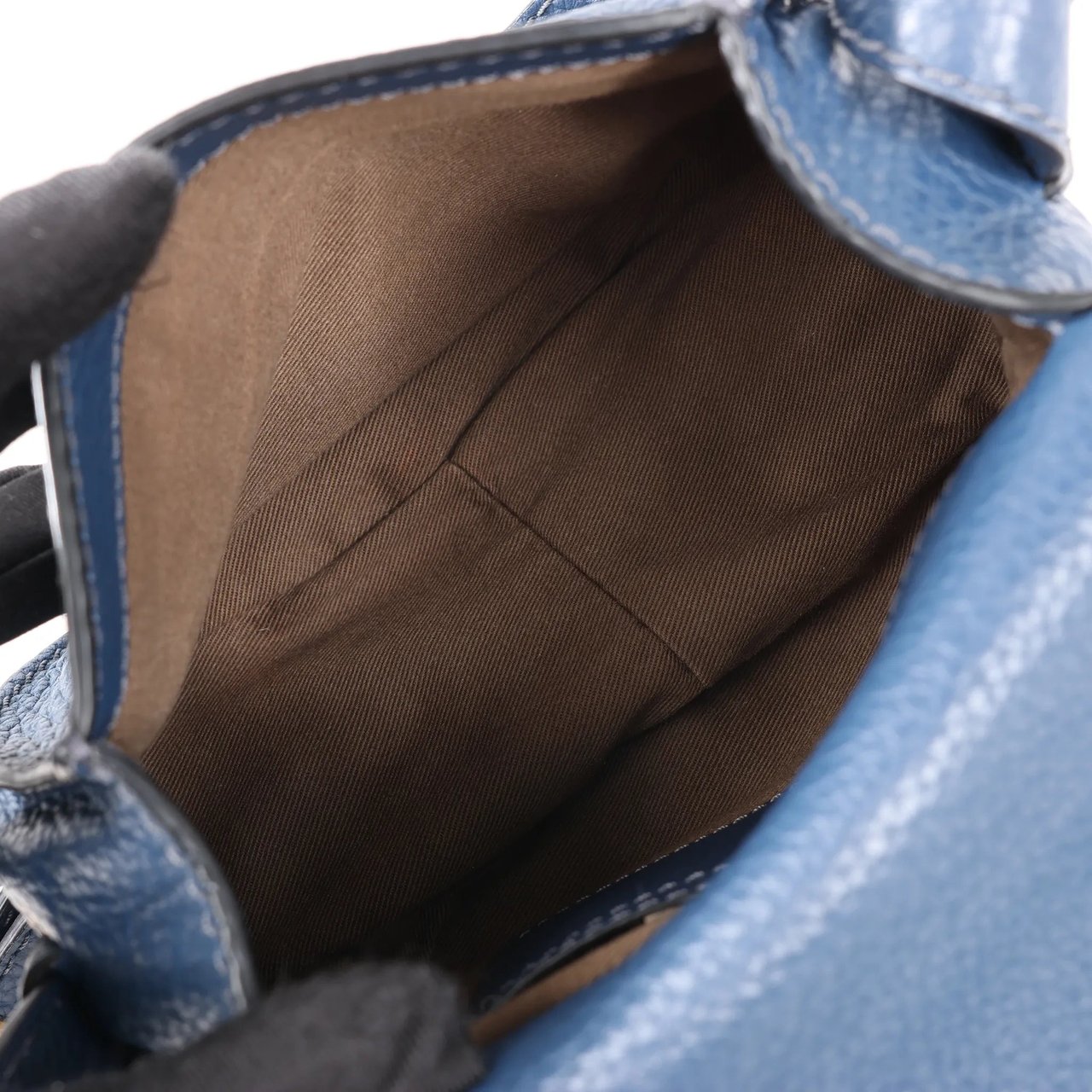 Chloé Chloe Marcie Mini Leather Crossbody Bag in Navy Blue Navy