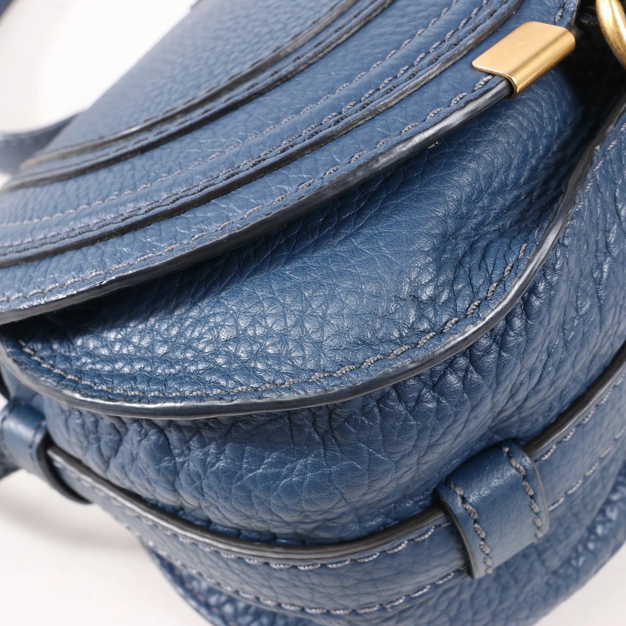 Chloé Chloe Marcie Mini Leather Crossbody Bag in Navy Blue Navy