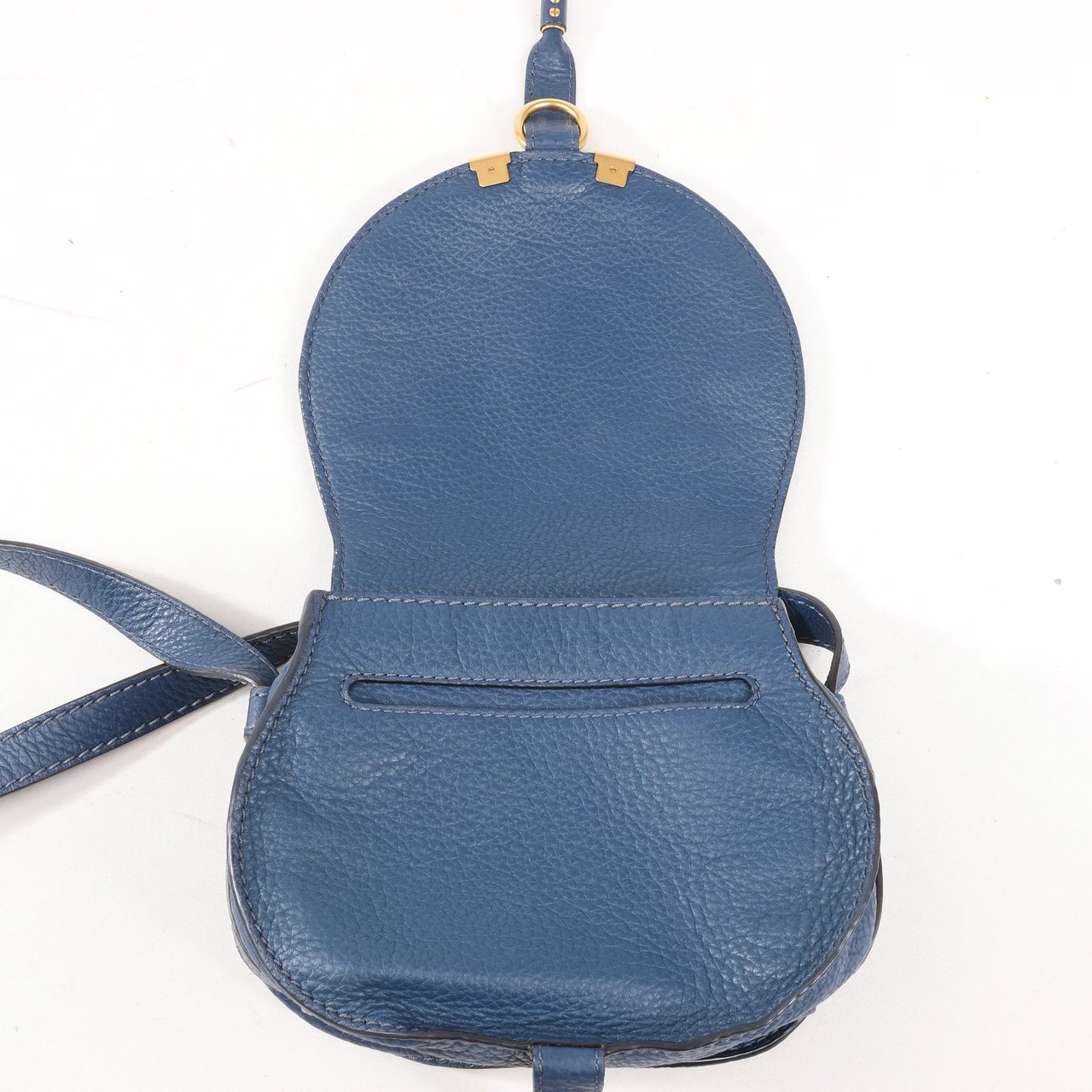 Chloé Chloe Marcie Mini Leather Crossbody Bag in Navy Blue Navy