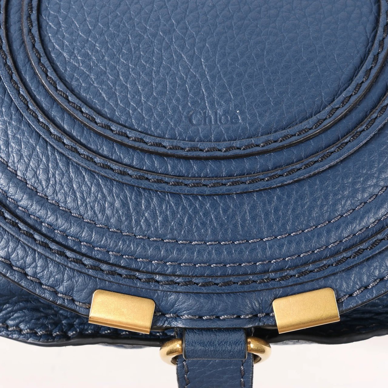 Chloé Chloe Marcie Mini Leather Crossbody Bag in Navy Blue Navy