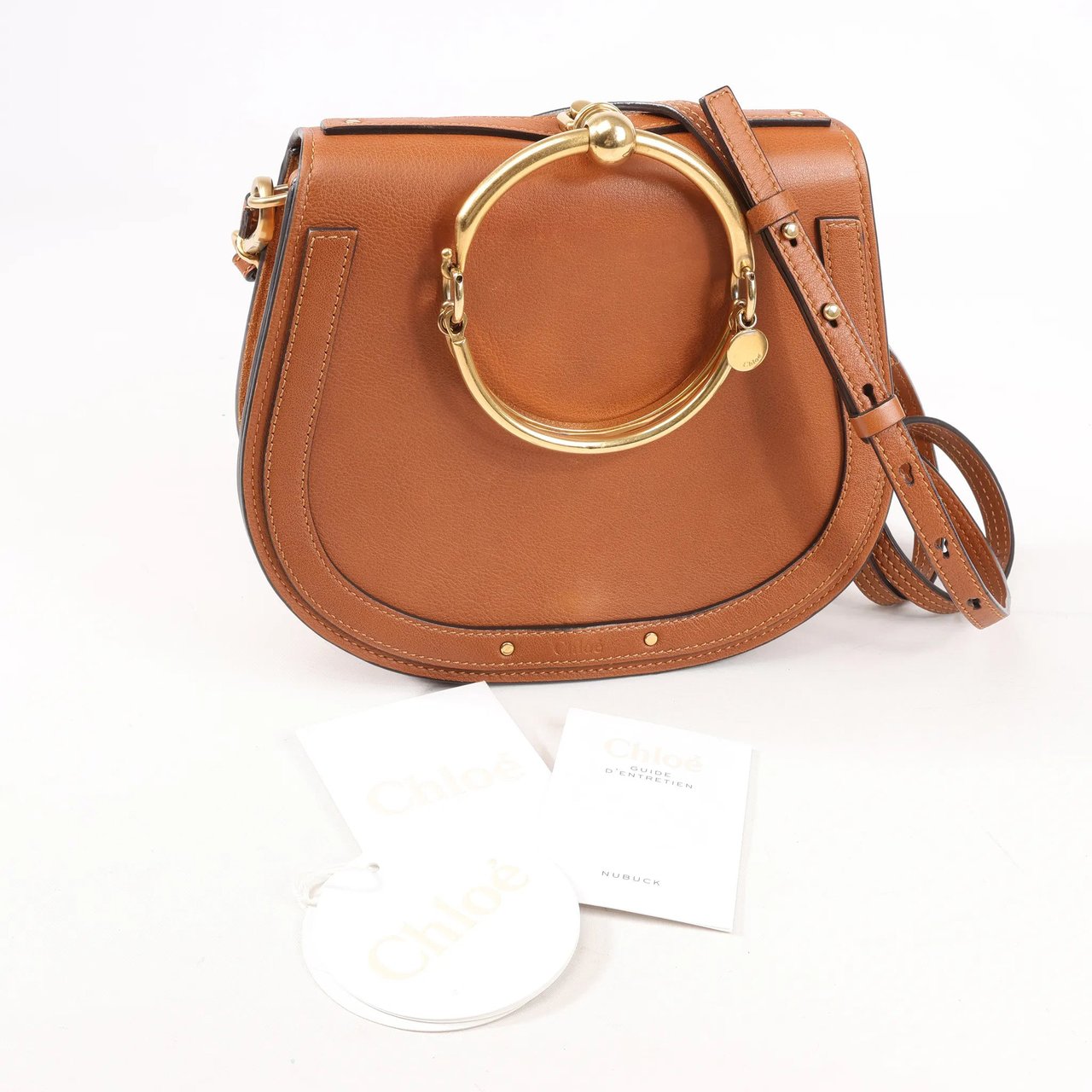 Chloé CHLOE Nile Leather Small 2Way Shoulder Bag in Brown Bruin