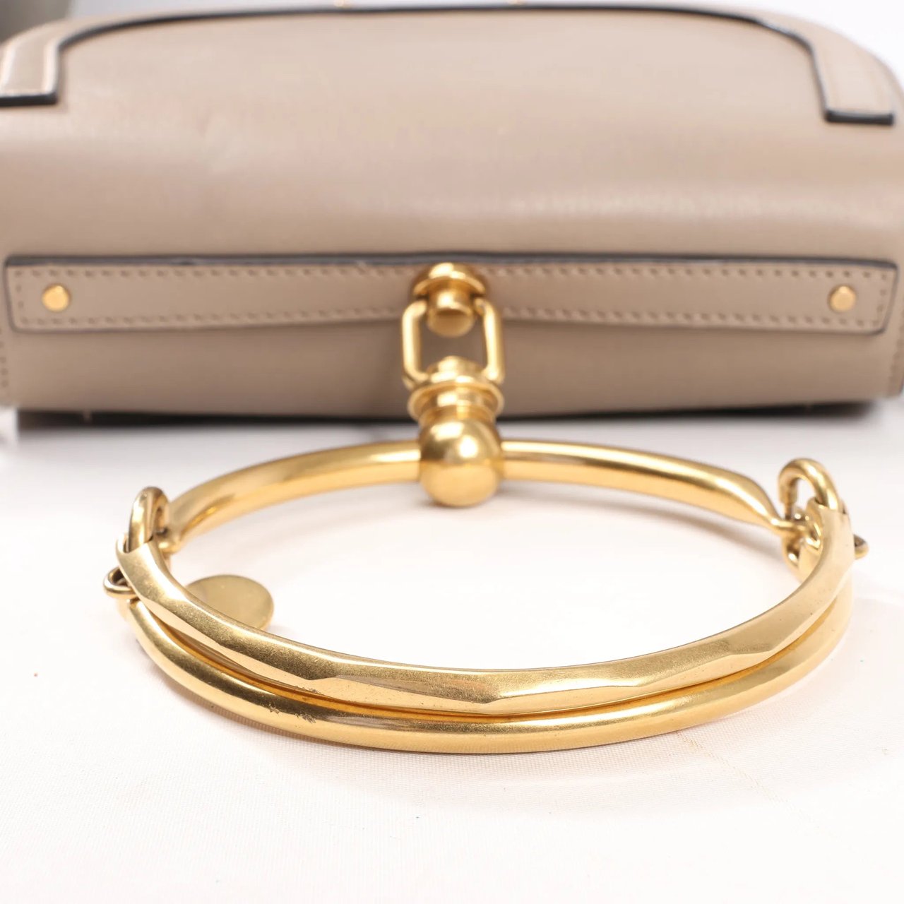 Chloé CHLOE Nile Leather Small 2Way Shoulder Bag in Beige Beige