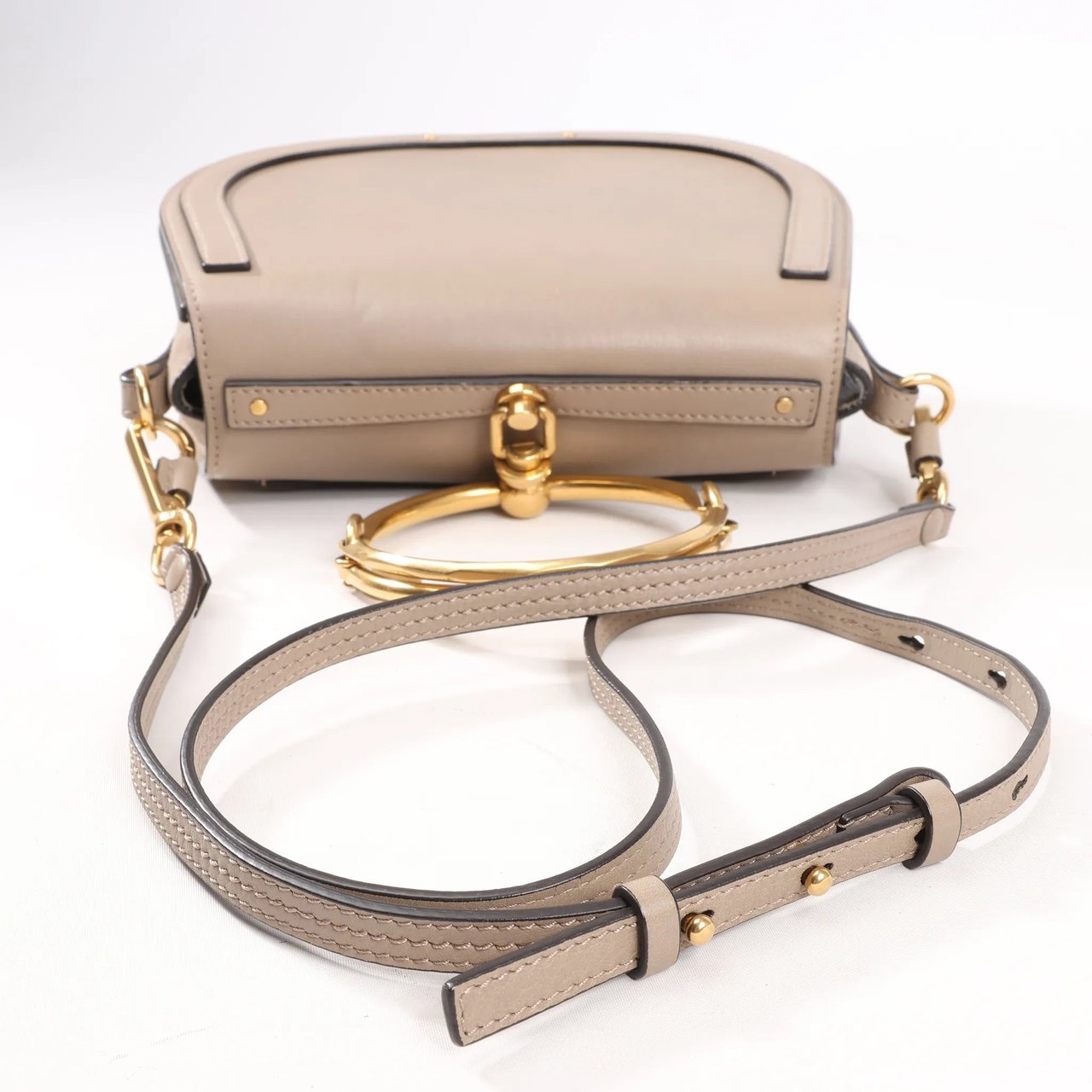 Chloé CHLOE Nile Leather Small 2Way Shoulder Bag in Beige Beige