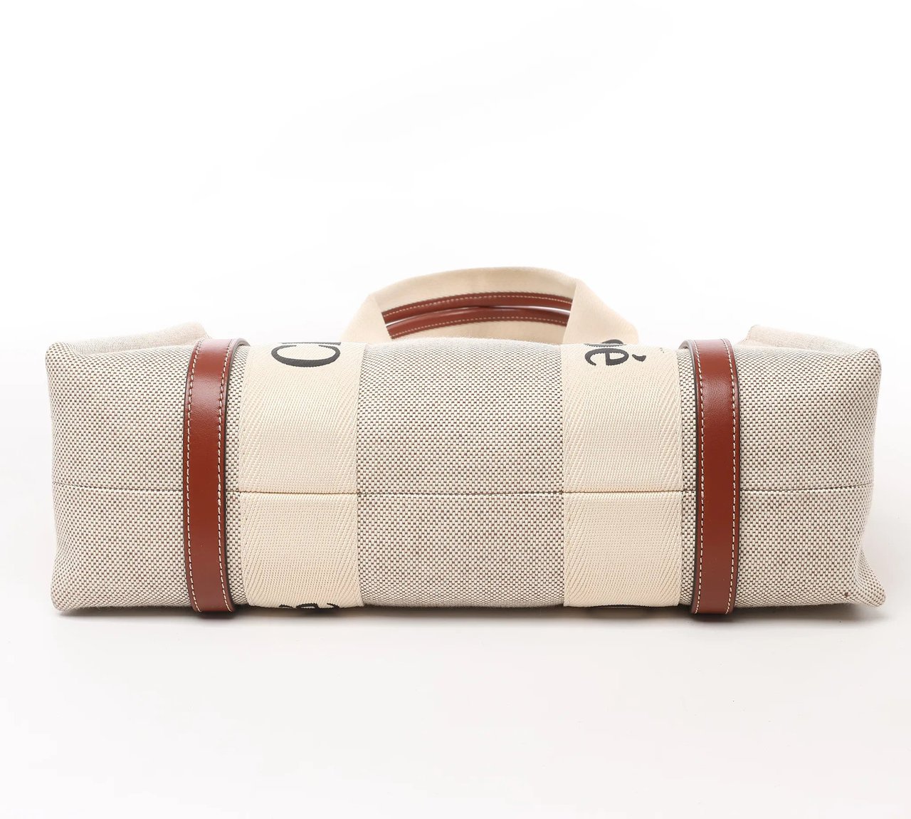 Chloé CHLOE Woody Medium Canvas x Leather Tote Shoulder bag in Beige x Brown Divers