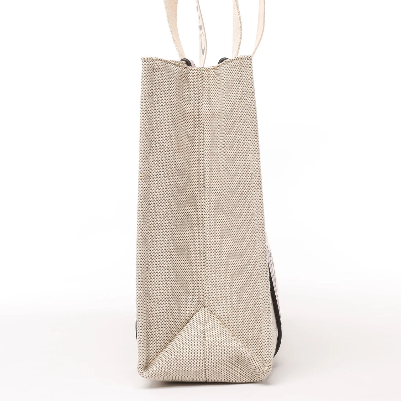 Chloé CHLOE Woody Medium Canvas x Leather Tote Shoulder bag in Beige x Brown Divers