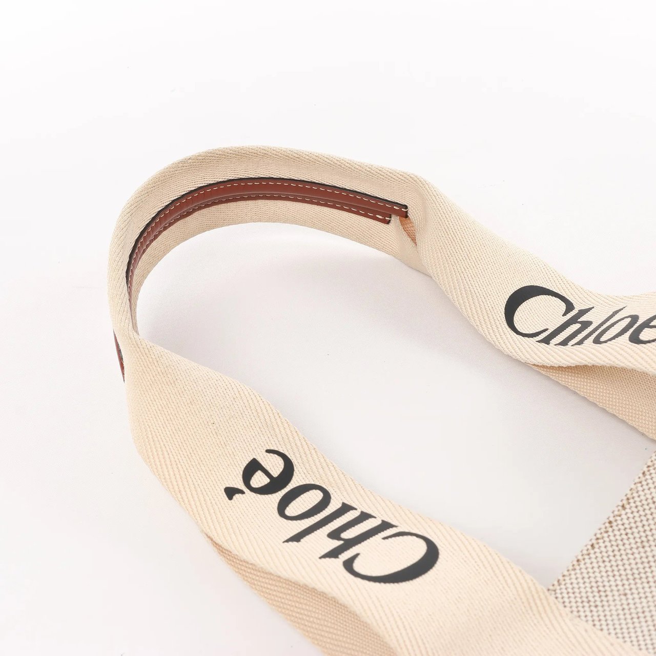 Chloé CHLOE Woody Medium Canvas x Leather Tote Shoulder bag in Beige x Brown Divers