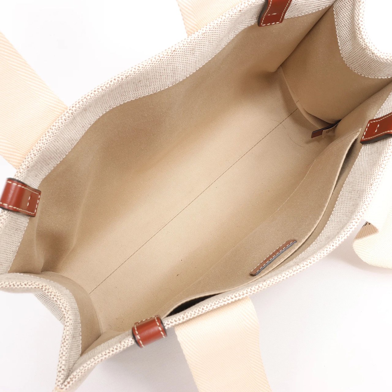 Chloé CHLOE Woody Medium Canvas x Leather Tote Shoulder bag in Beige x Brown Divers