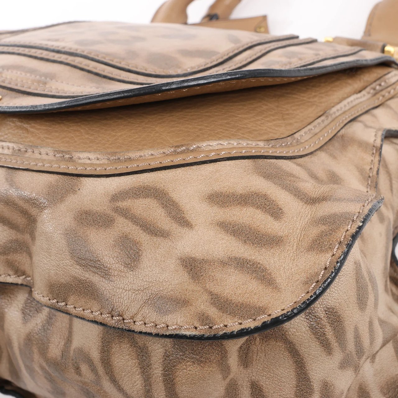 Chloé Chloe Marcie Medium Leather Leopard Pattern Handbag in Brown, Limited Edition Bruin