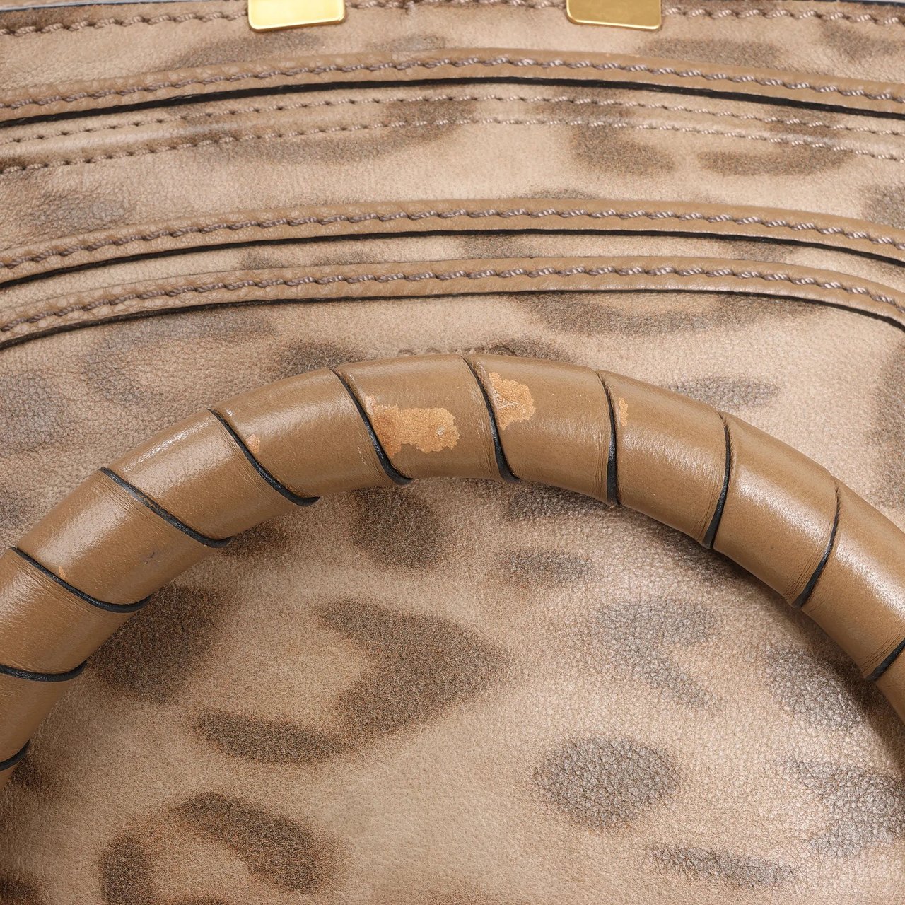Chloé Chloe Marcie Medium Leather Leopard Pattern Handbag in Brown, Limited Edition Bruin