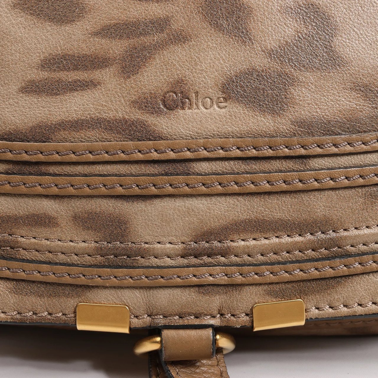 Chloé Chloe Marcie Medium Leather Leopard Pattern Handbag in Brown, Limited Edition Bruin