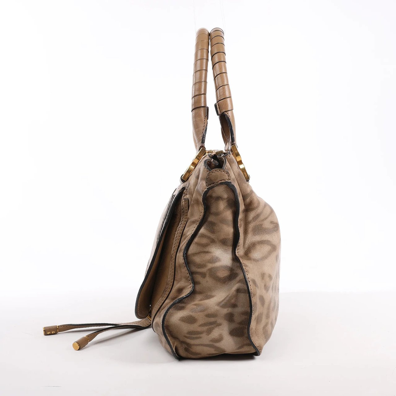 Chloé Chloe Marcie Medium Leather Leopard Pattern Handbag in Brown, Limited Edition Bruin