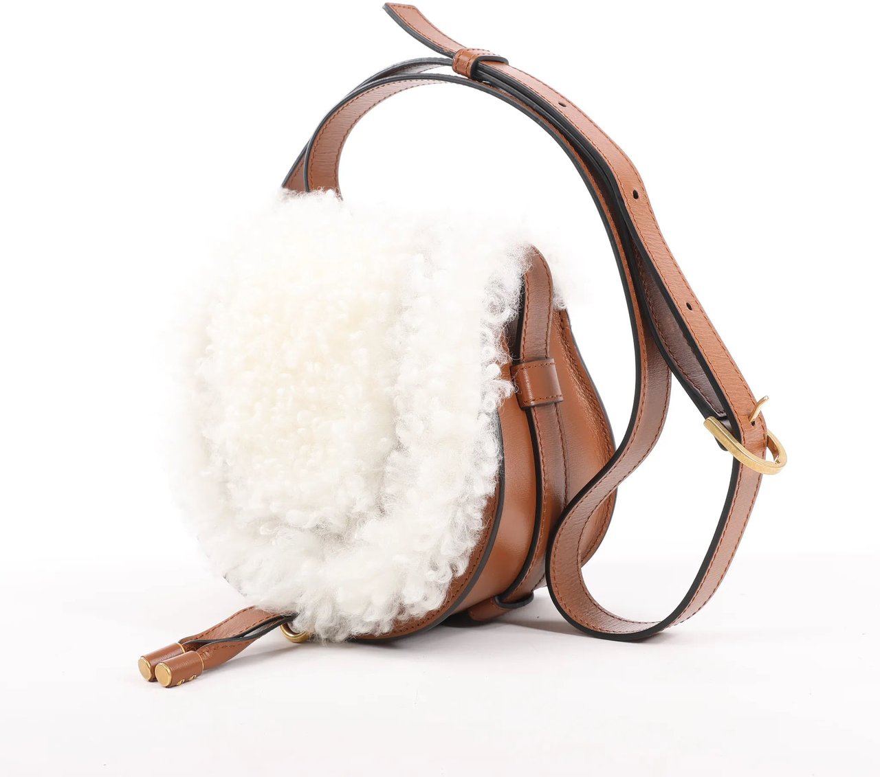 Chloé Chloe Marcie Mini Leather x Boa Crossbody Bag in Brown Divers