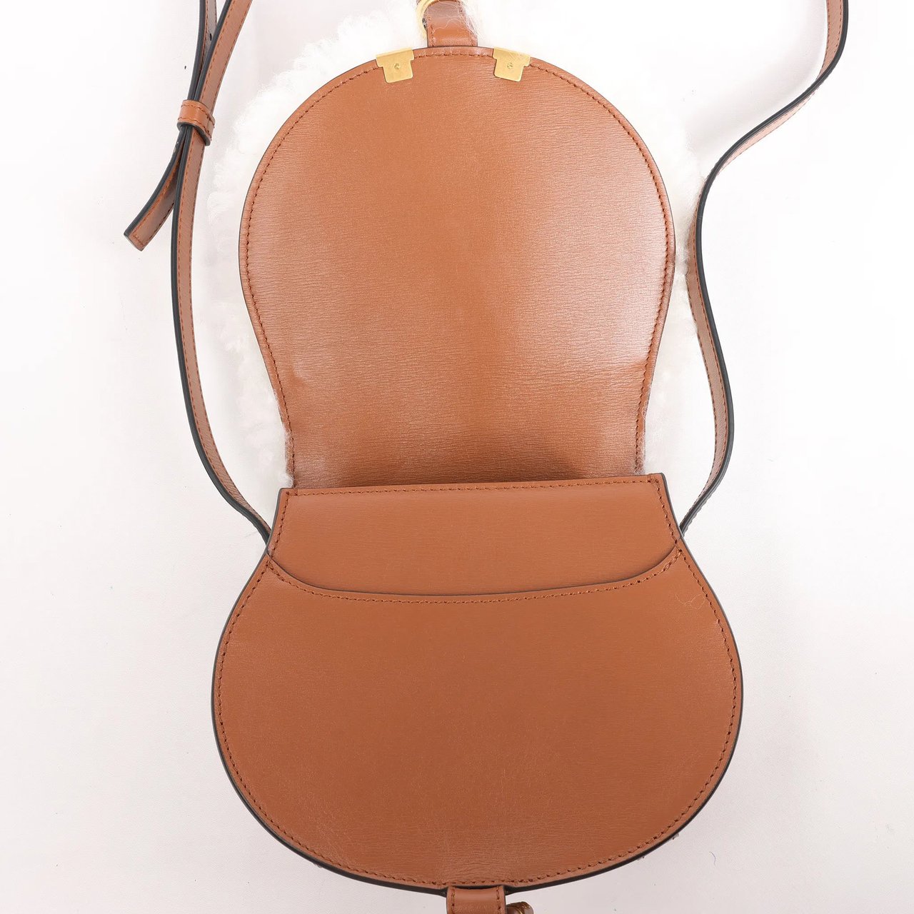 Chloé Chloe Marcie Mini Leather x Boa Crossbody Bag in Brown Divers