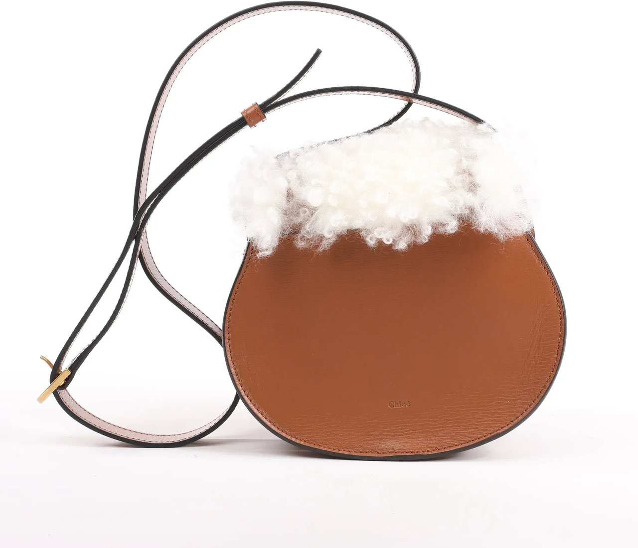 Chloé Chloe Marcie Mini Leather x Boa Crossbody Bag in Brown Divers