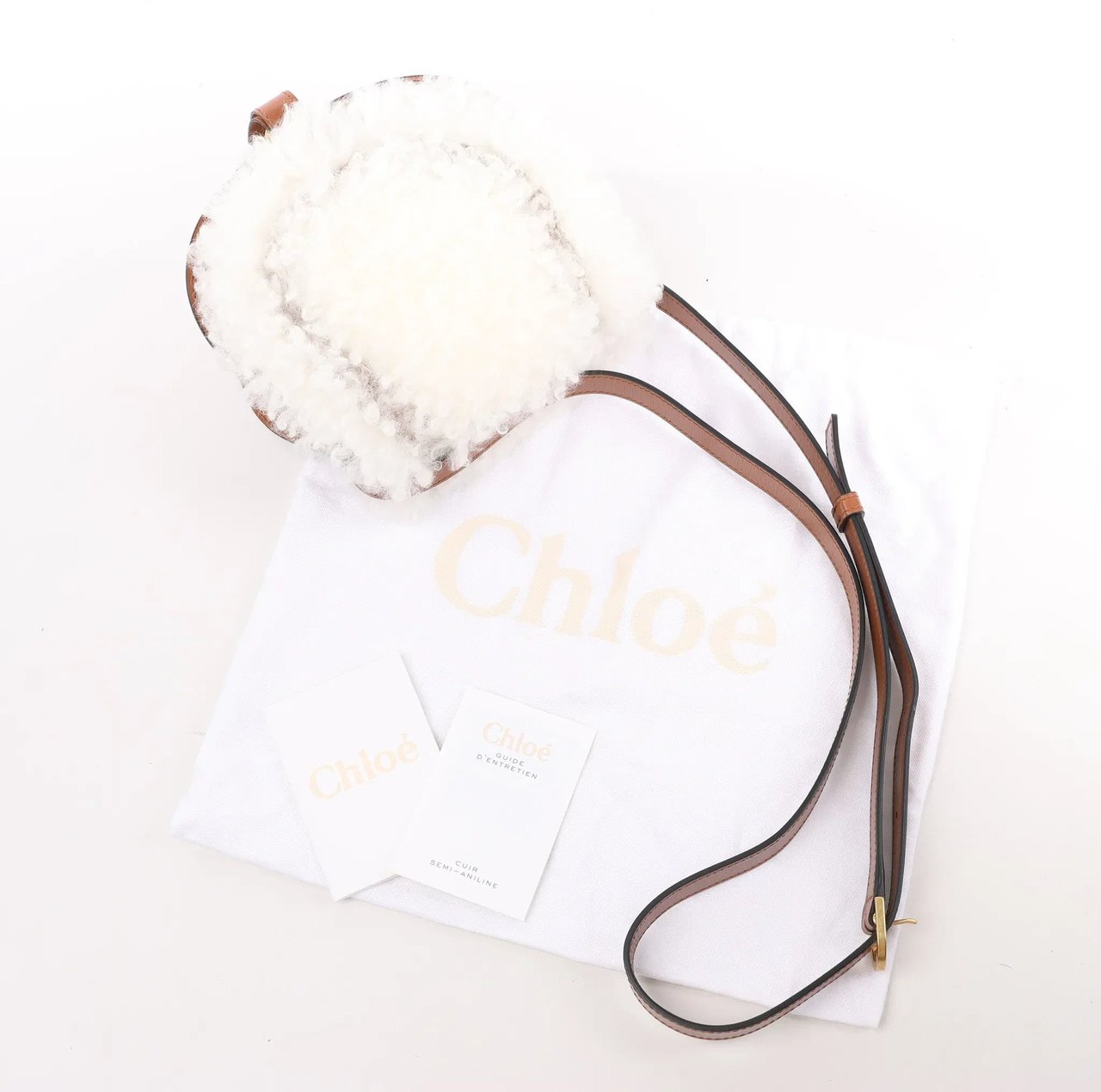 Chloé Chloe Marcie Mini Leather x Boa Crossbody Bag in Brown Divers