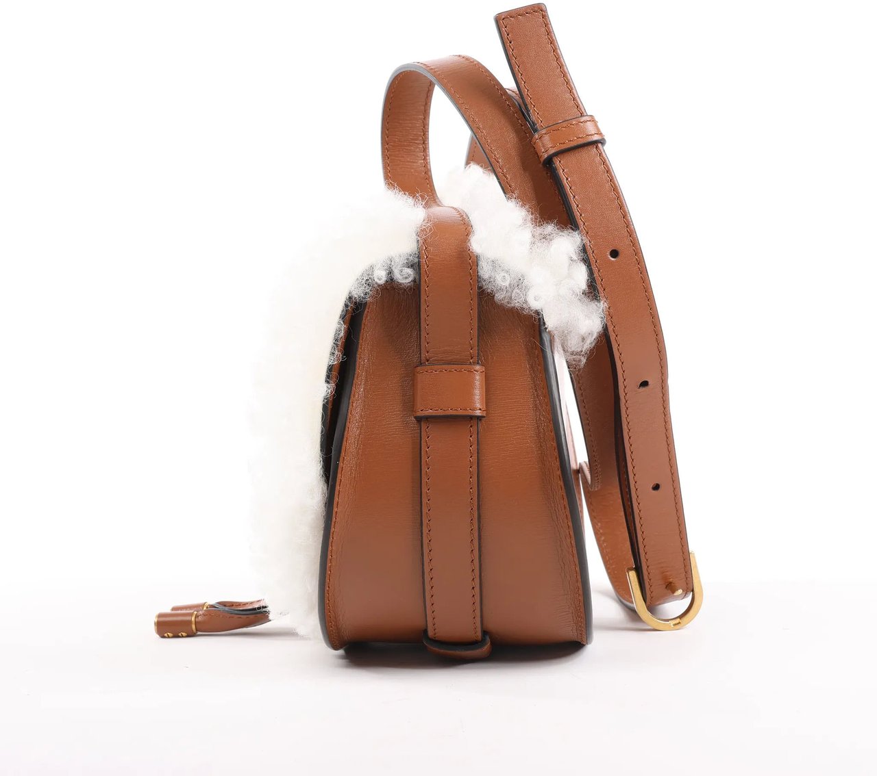 Chloé Chloe Marcie Mini Leather x Boa Crossbody Bag in Brown Divers