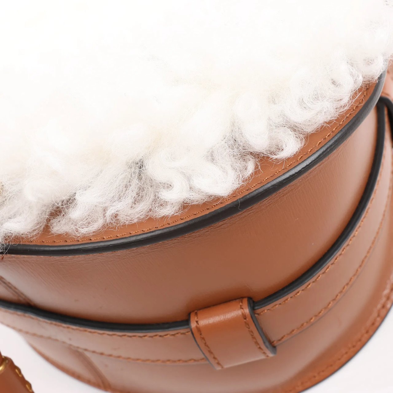 Chloé Chloe Marcie Mini Leather x Boa Crossbody Bag in Brown Divers