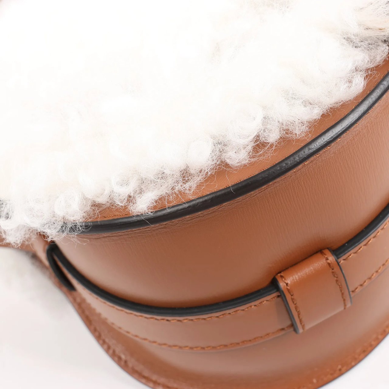 Chloé Chloe Marcie Mini Leather x Boa Crossbody Bag in Brown Divers