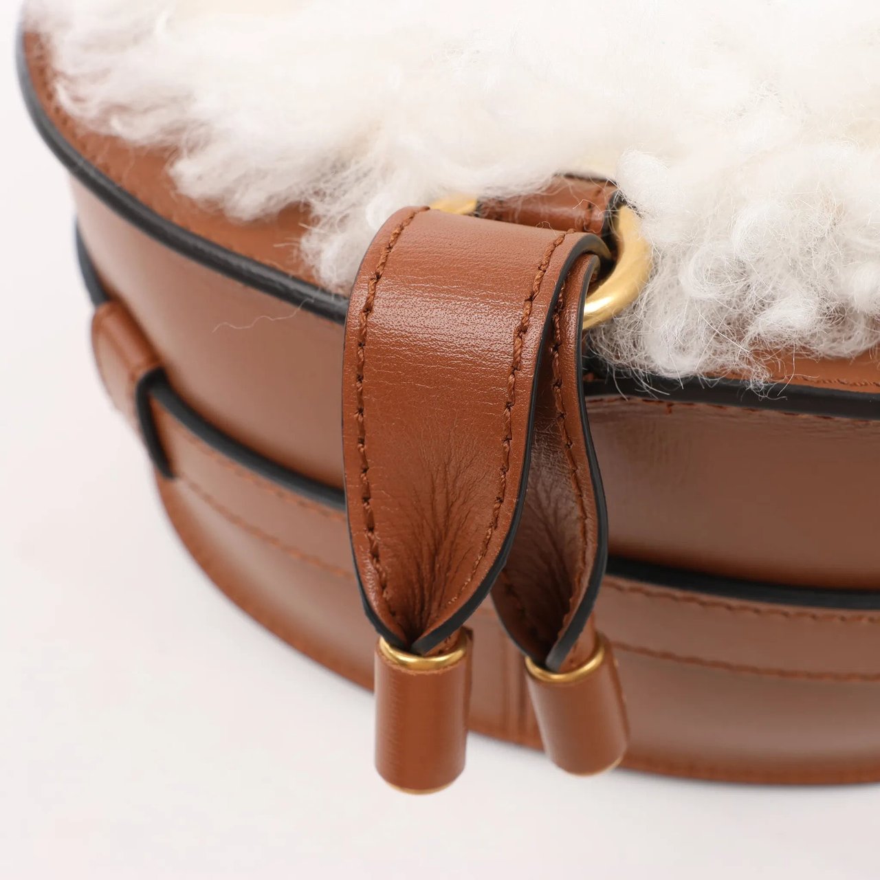 Chloé Chloe Marcie Mini Leather x Boa Crossbody Bag in Brown Divers