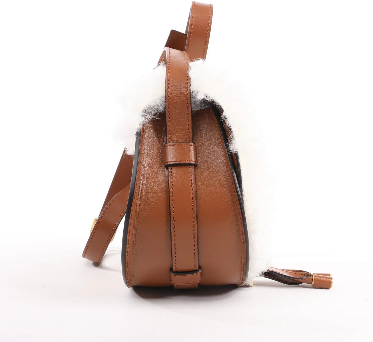 Chloé Chloe Marcie Mini Leather x Boa Crossbody Bag in Brown Divers