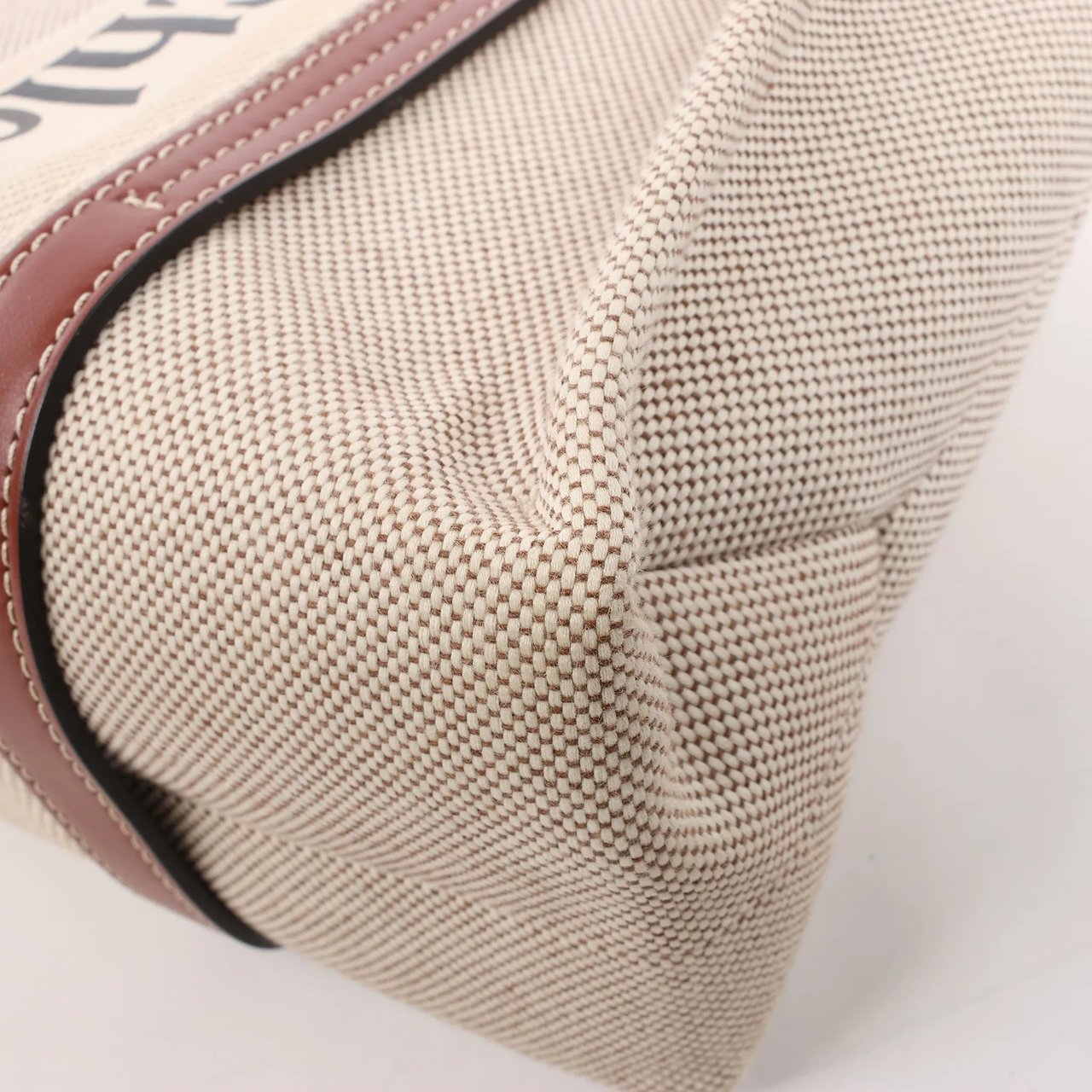 Chloé CHLOE Woody Medium Canvas & Leather Tote Shoulder bag in Brown Divers