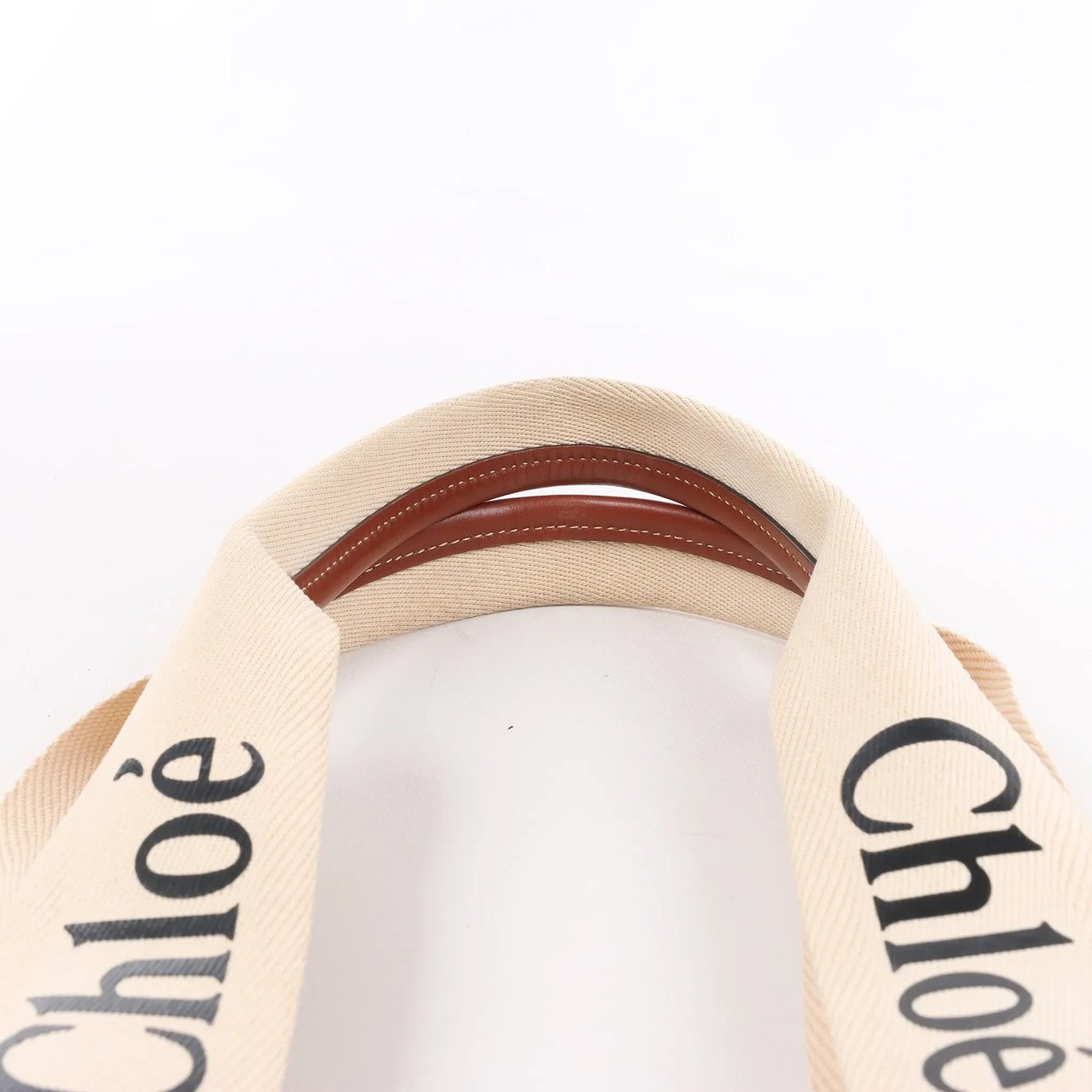 Chloé CHLOE Woody Medium Canvas & Leather Tote Shoulder bag in Brown Divers