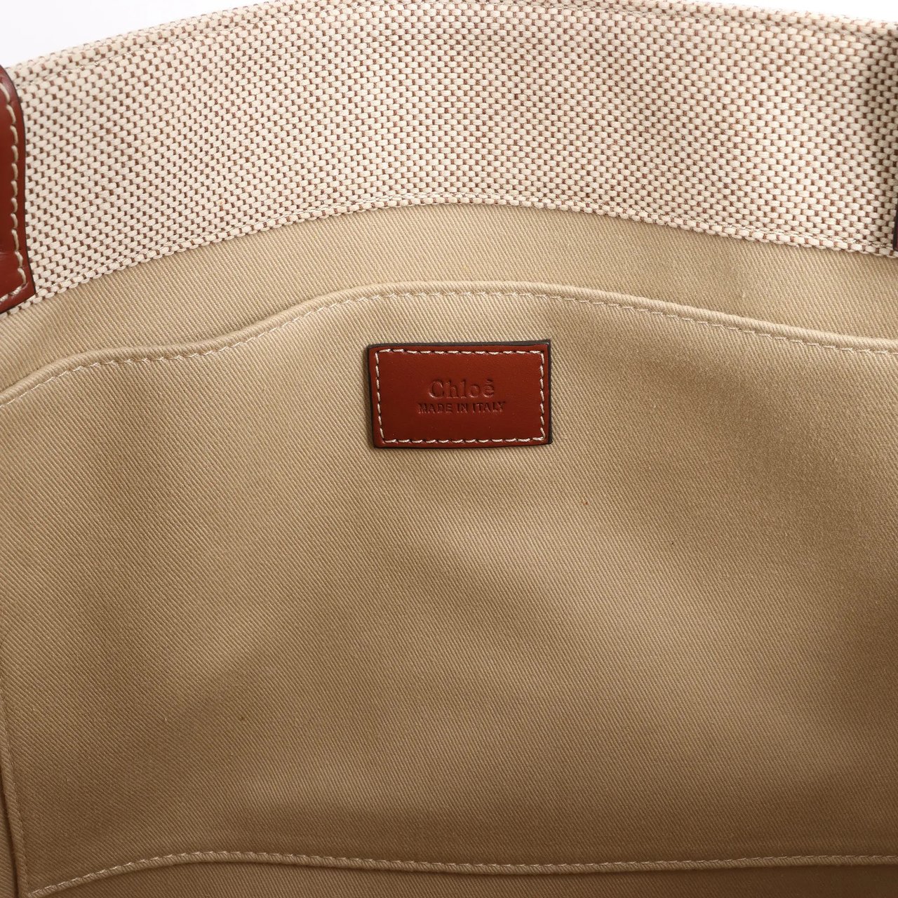 Chloé CHLOE Woody Medium Canvas & Leather Tote Shoulder bag in Brown Divers