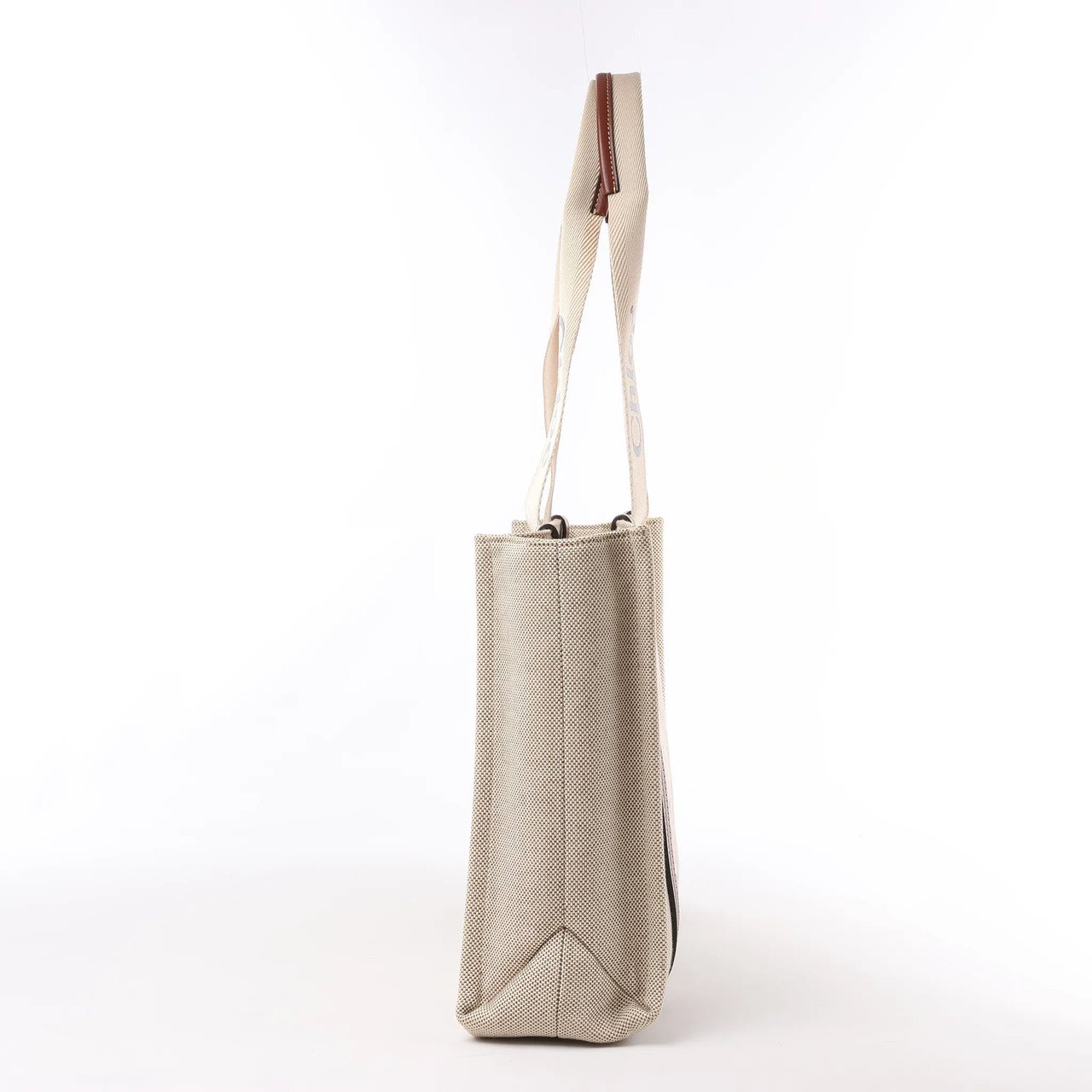 Chloé CHLOE Woody Medium Canvas & Leather Tote Shoulder bag in Brown Divers