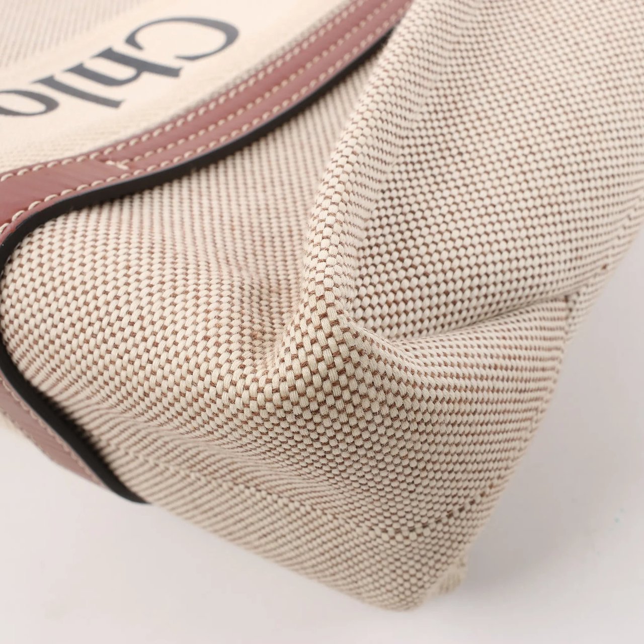 Chloé CHLOE Woody Medium Canvas & Leather Tote Shoulder bag in Brown Divers