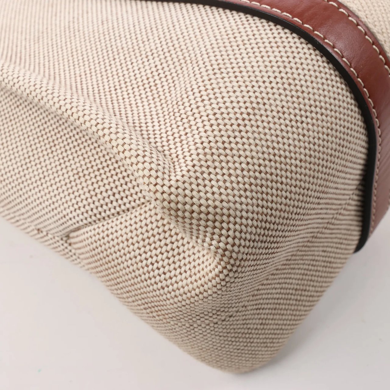 Chloé CHLOE Woody Medium Canvas & Leather Tote Shoulder bag in Brown Divers