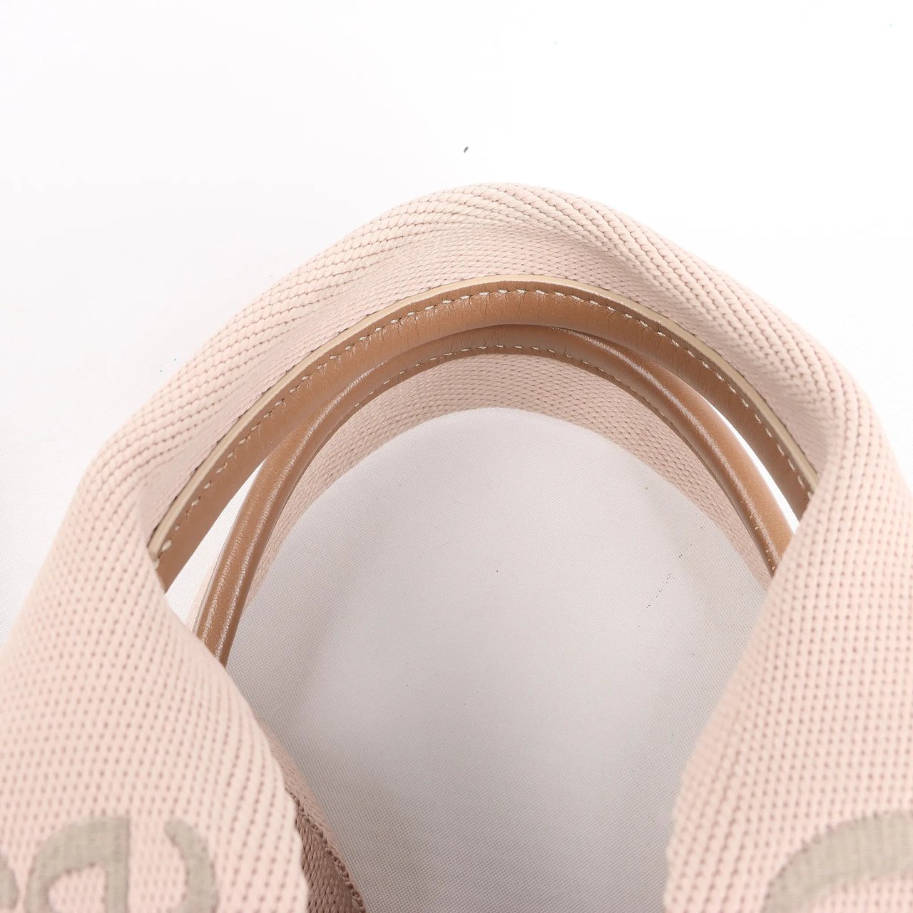 Chloé Chloé Woody Small Canvas & Leather 2Way Handbag in Beige Beige