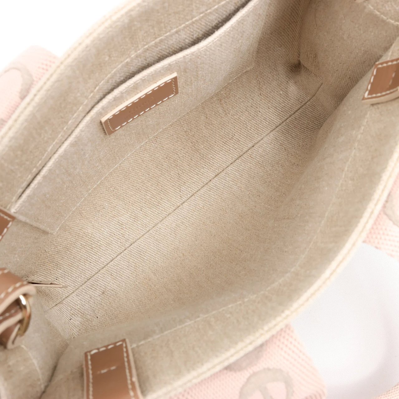 Chloé Chloé Woody Small Canvas & Leather 2Way Handbag in Beige Beige