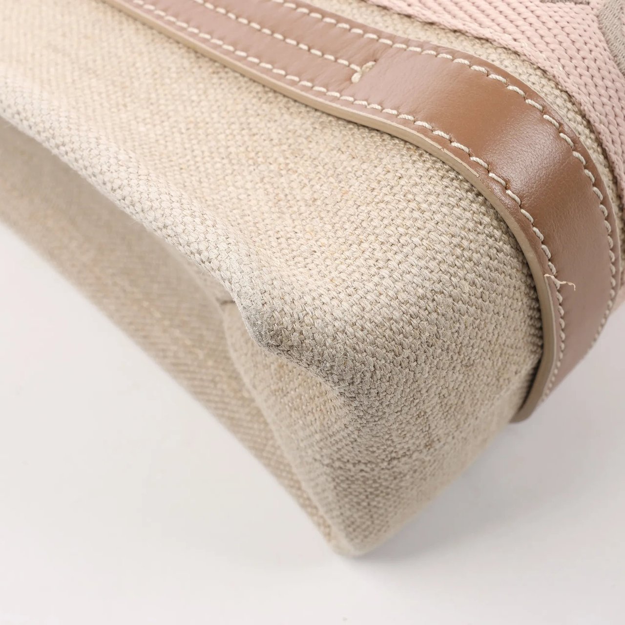 Chloé Chloé Woody Small Canvas & Leather 2Way Handbag in Beige Beige