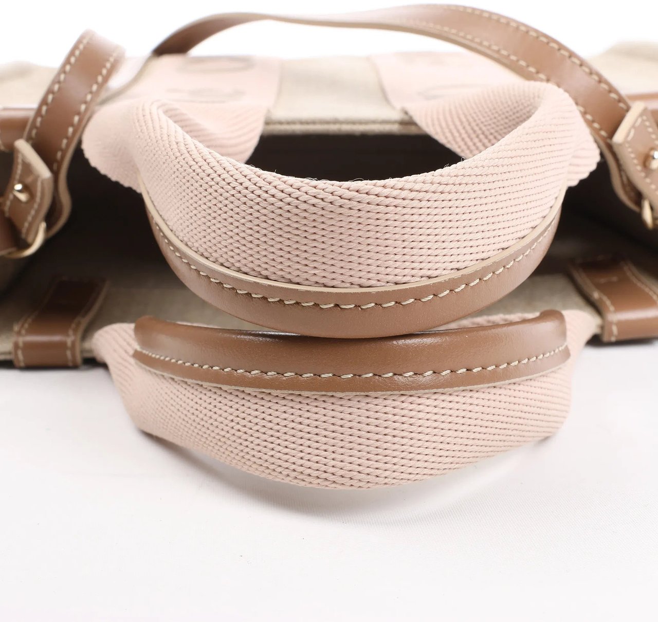 Chloé Chloé Woody Small Canvas & Leather 2Way Handbag in Beige Beige