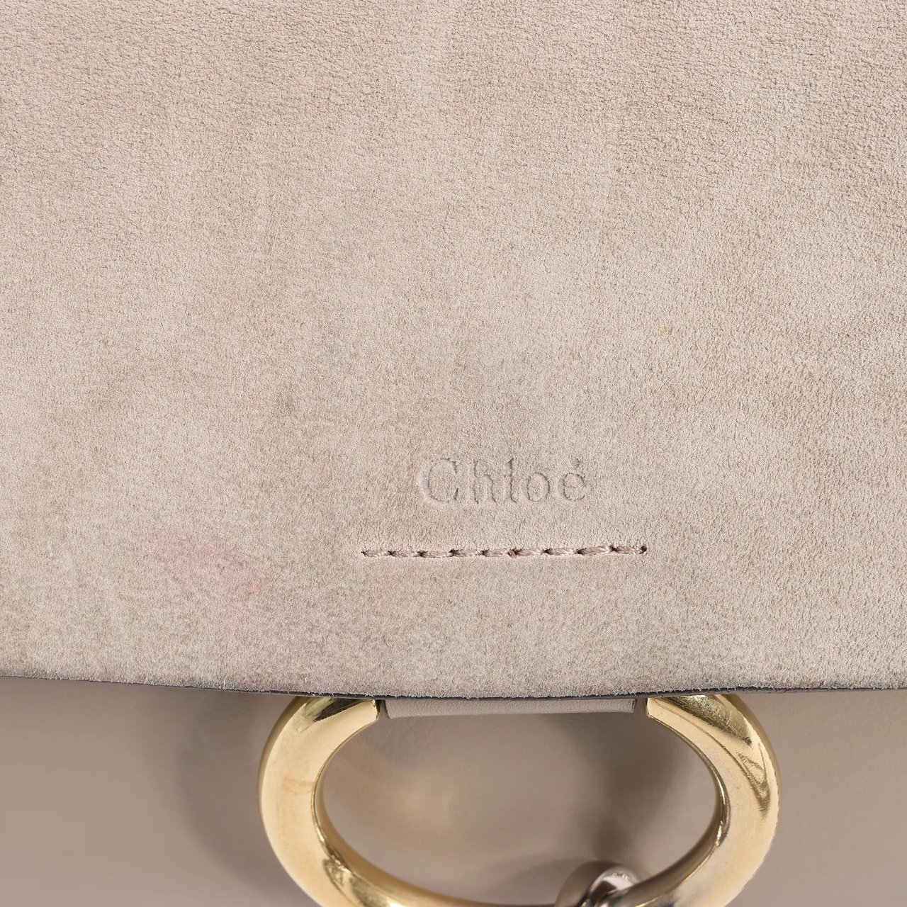Chloé Chloe Faye Suede x Leather Shoulder bag in Greige Grijs