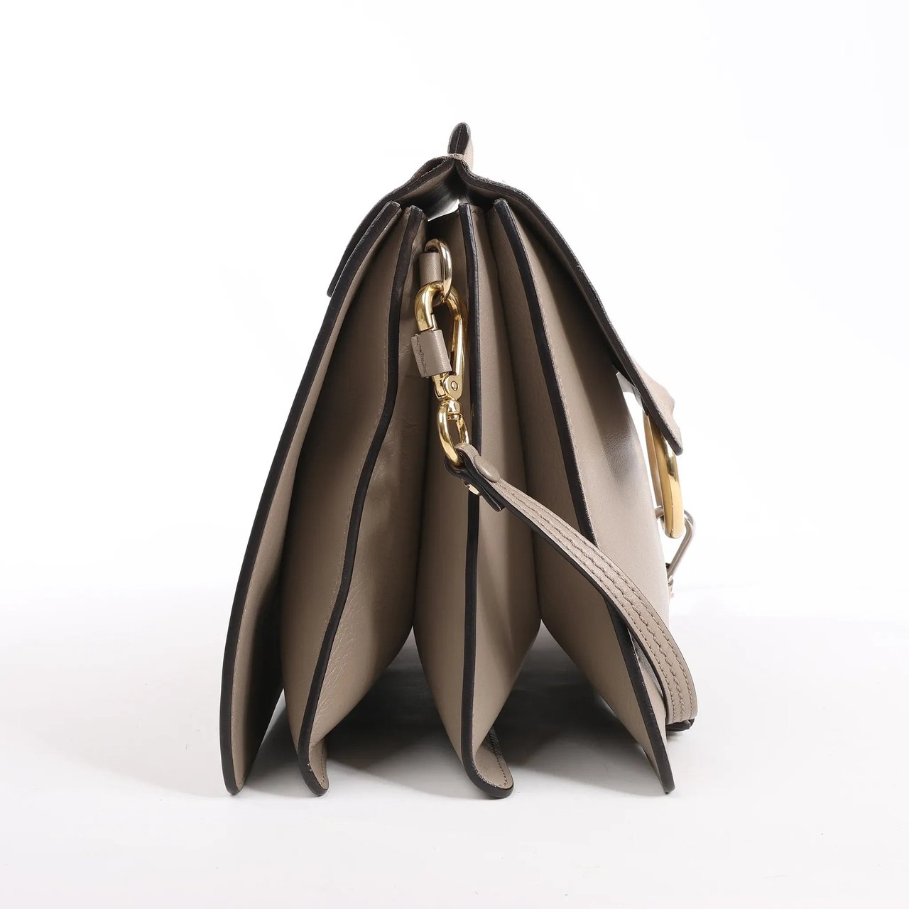 Chloé Chloe Faye Suede x Leather Shoulder bag in Greige Grijs