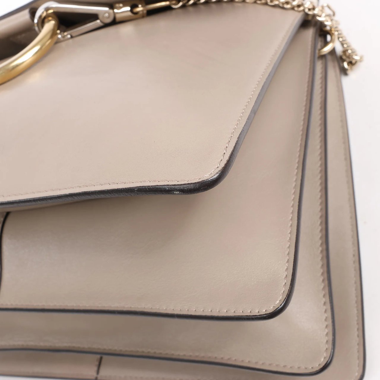 Chloé Chloe Faye Suede x Leather Shoulder bag in Greige Grijs