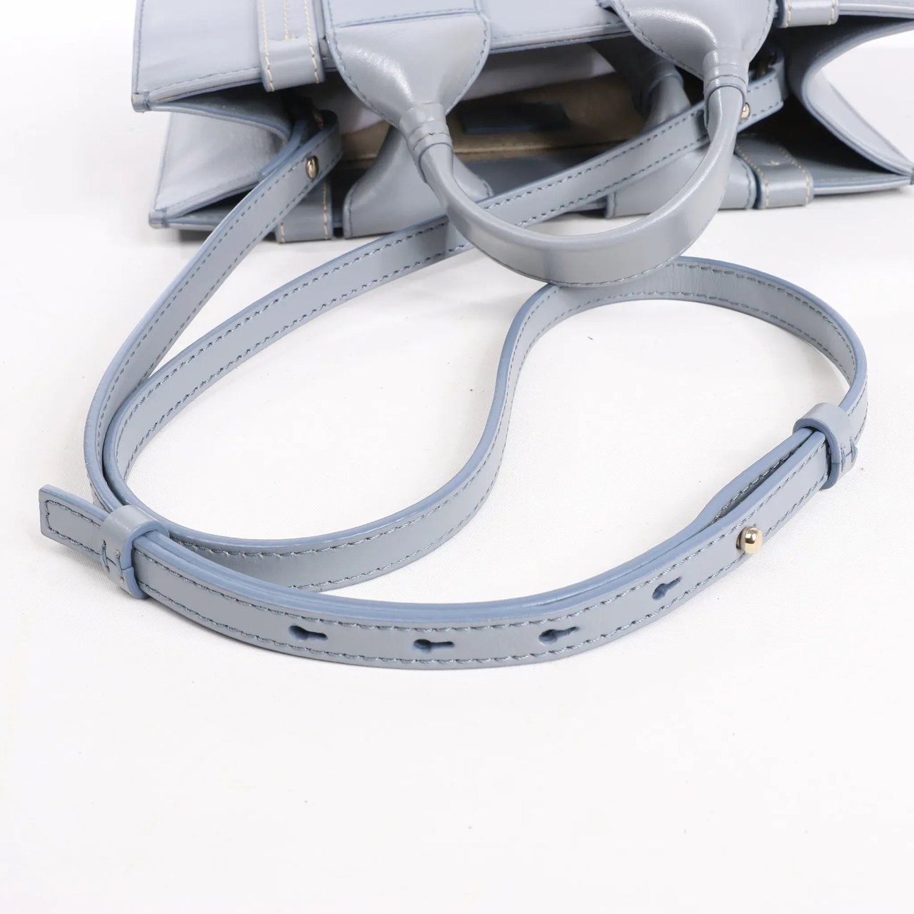 Chloé Chloé Woody Small Leather 2Way Handbag in Blue Blauw