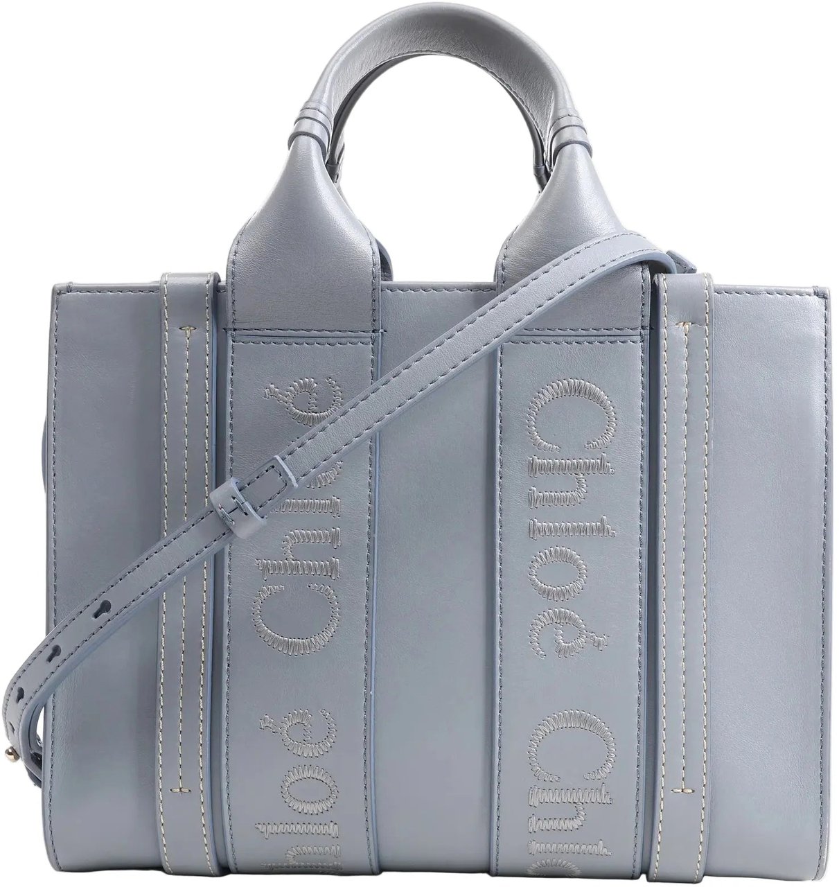 Chloé Chloé Woody Small Leather 2Way Handbag in Blue Blauw