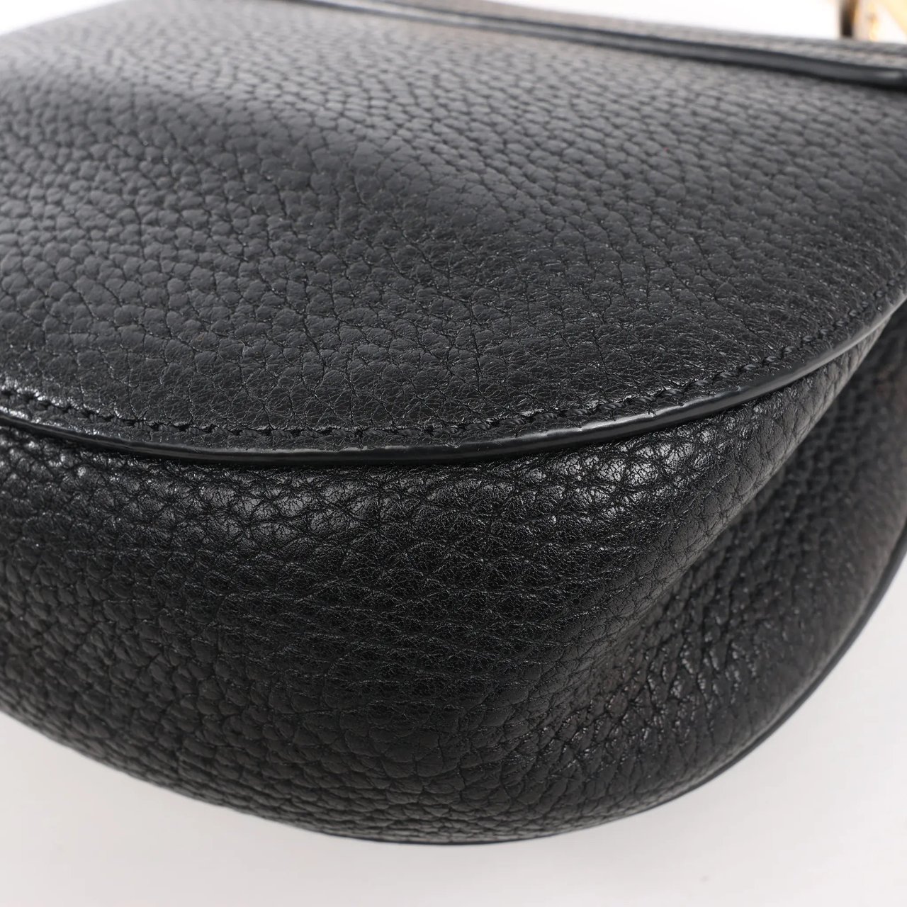 Chloé CHLOE Drew Leather Chain Shoulder Bag in Black Zwart