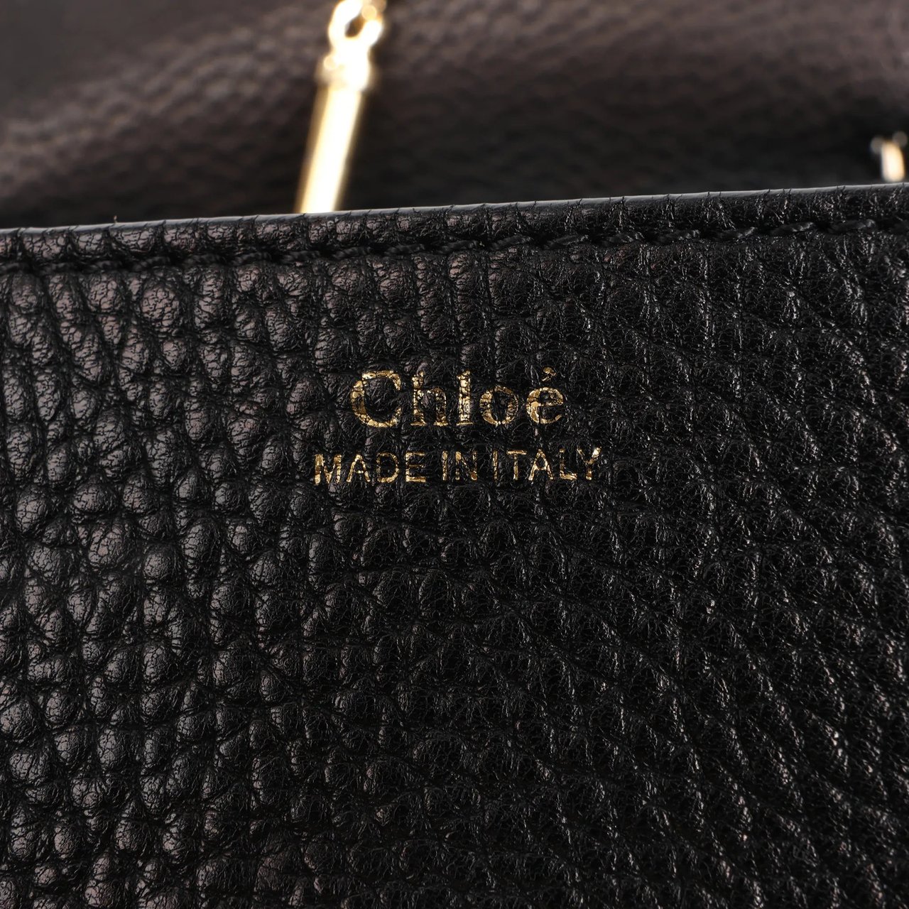 Chloé CHLOE Drew Leather Chain Shoulder Bag in Black Zwart