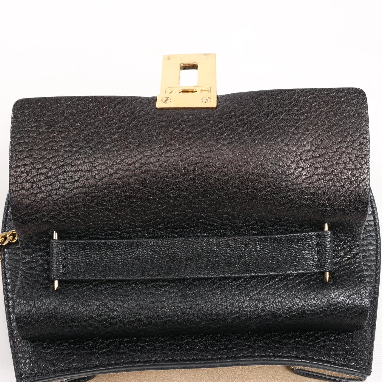 Chloé CHLOE Drew Leather Chain Shoulder Bag in Black Zwart