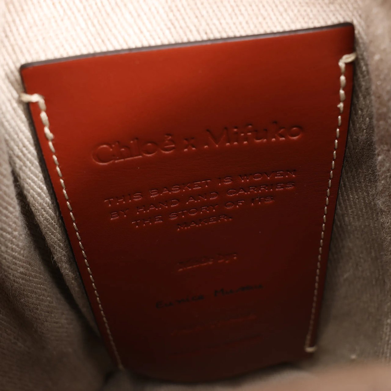 Chloé Chloe x Mifuko Sense Buckets Raffia x Leather 2Way Handbag in Beige x Brown Divers