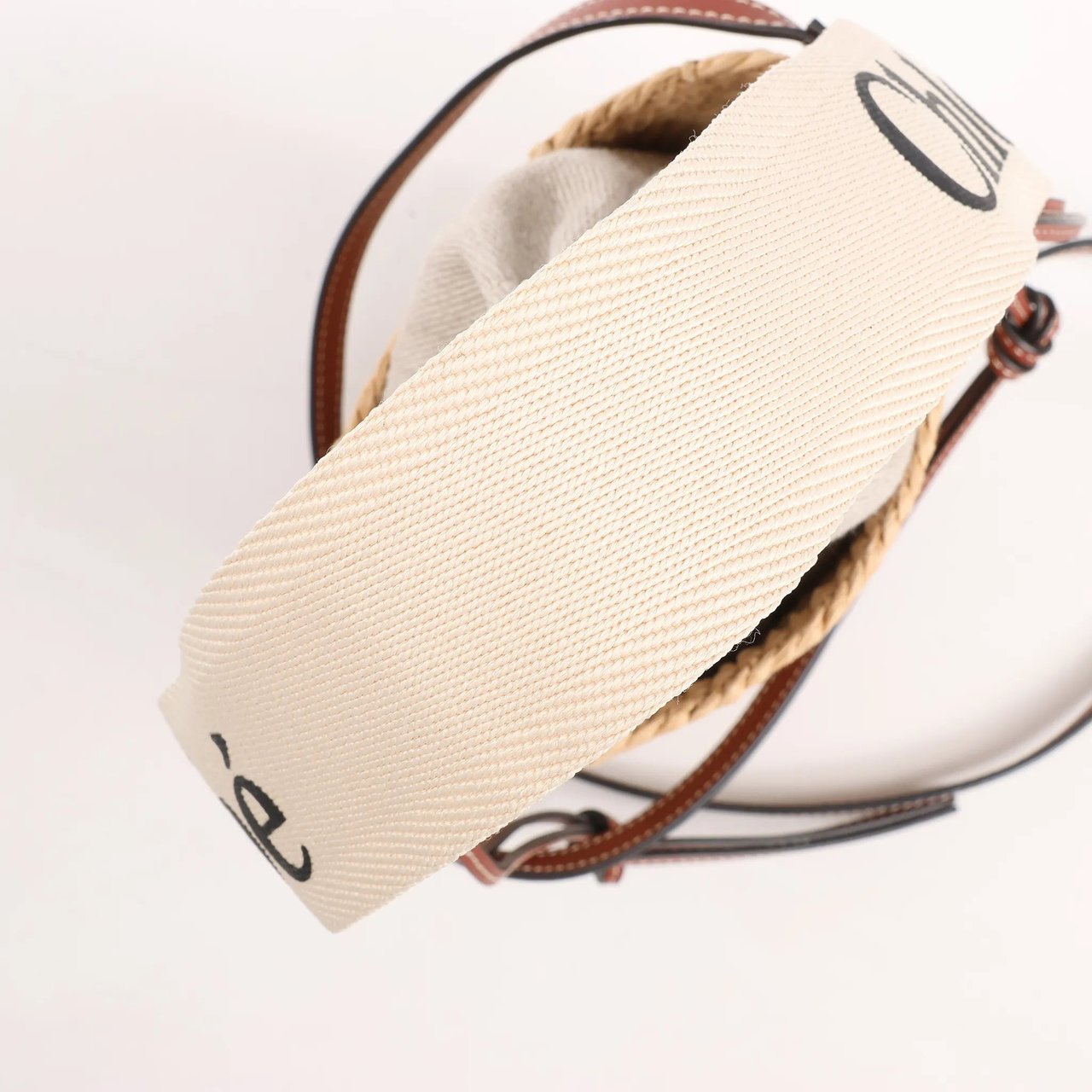 Chloé Chloe x Mifuko Sense Buckets Raffia x Leather 2Way Handbag in Beige x Brown Divers