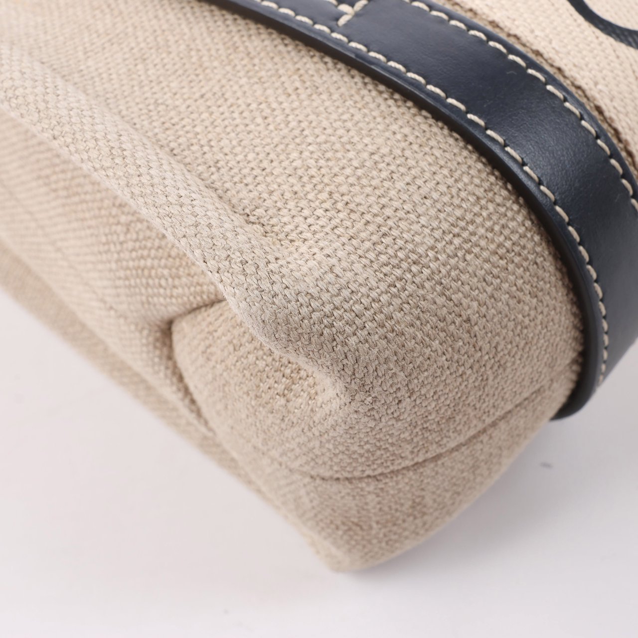 Chloé Chloé Woody Small Canvas & Leather 2Way Handbag in Beige x Black Beige