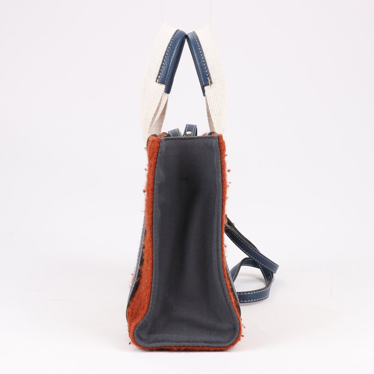 Chloé Chloé Woody Small Wool & Leather 2Way Handbag in Brown Divers