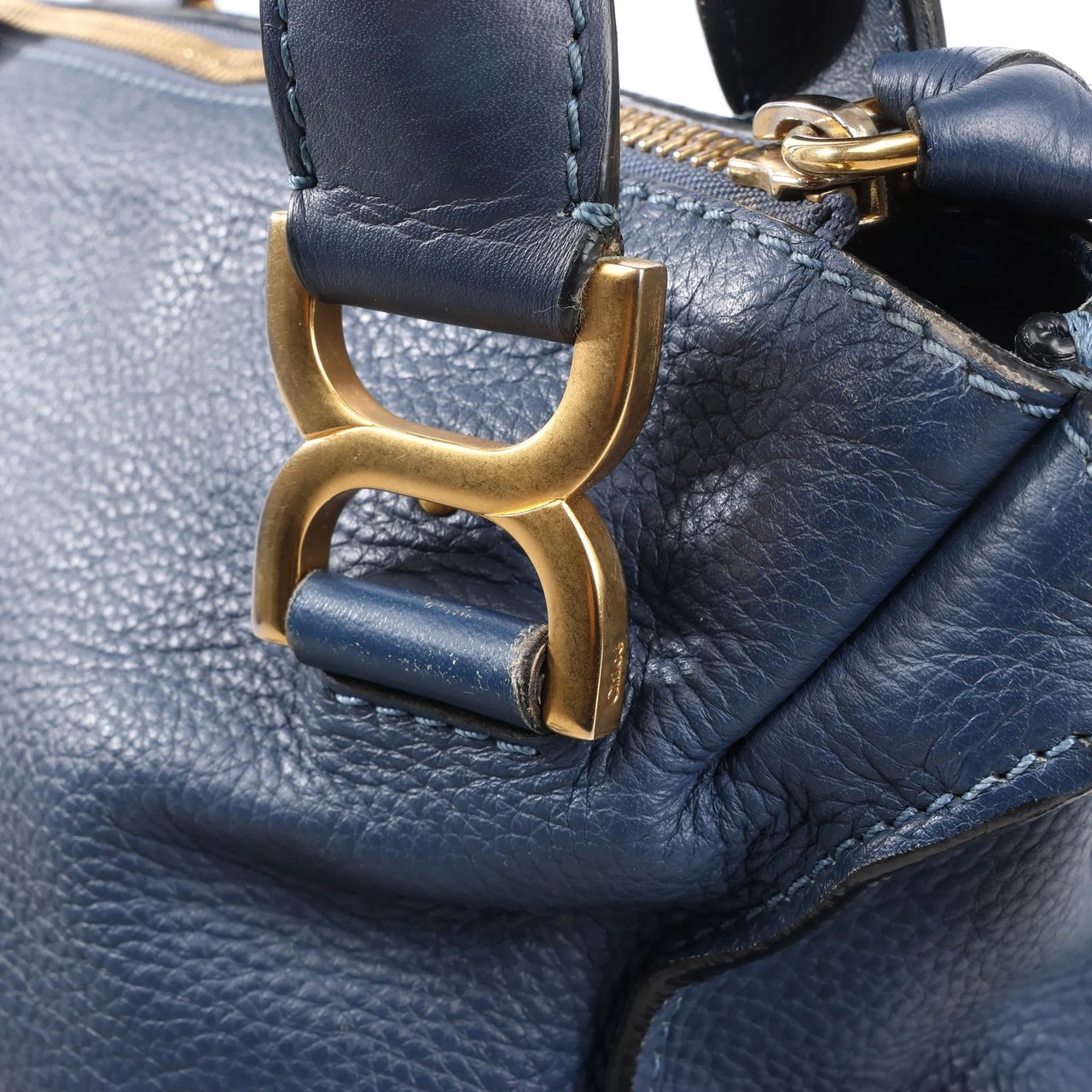 Chloé Chloe Marcie Leather Medium 2Way Handbag in Navy Blue Navy