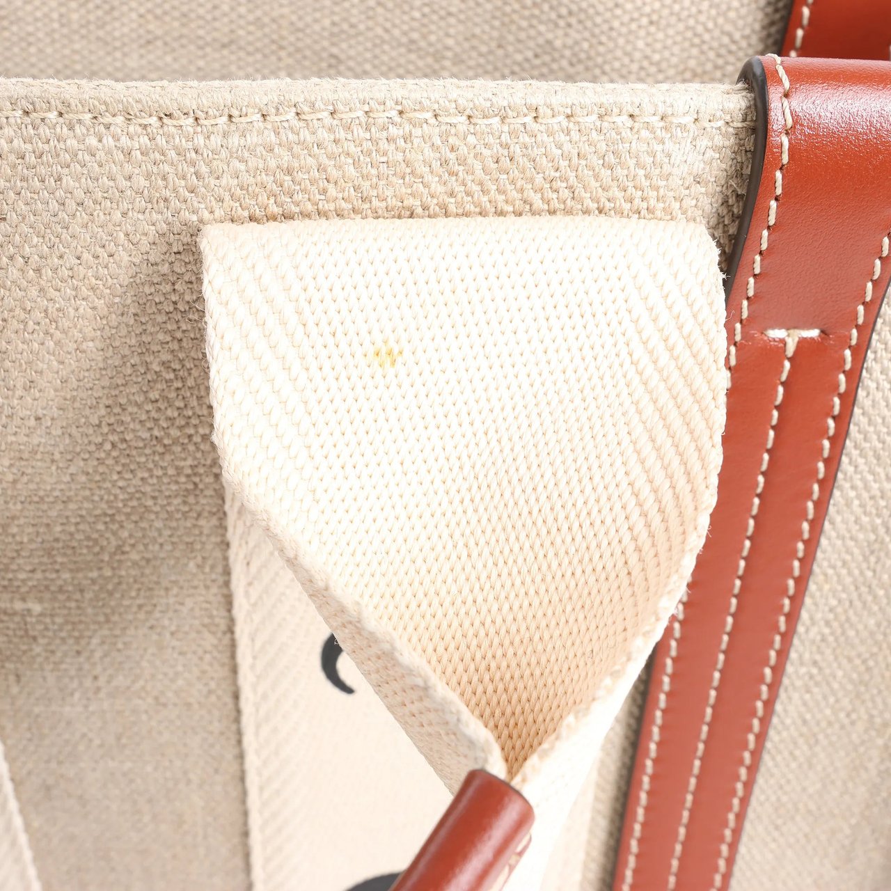 Chloé Chloé Woody Small Canvas & Leather 2Way Handbag in Beige x Brown Divers