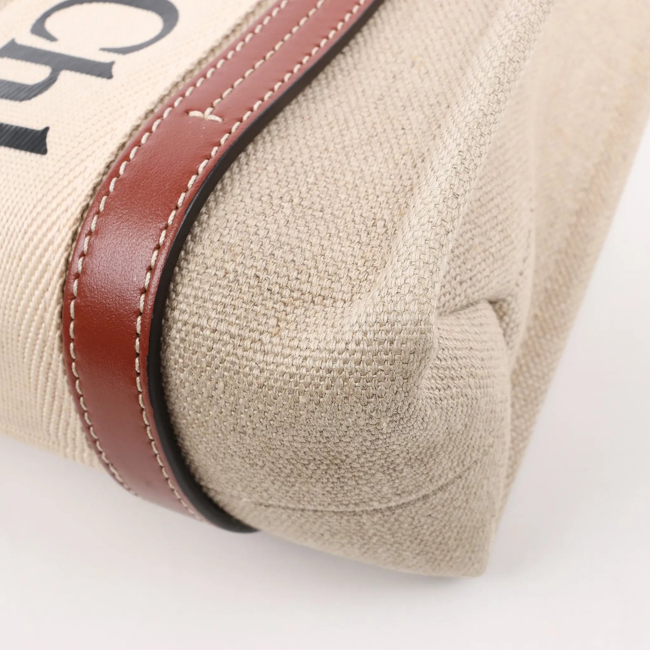 Chloé Chloé Woody Small Canvas & Leather 2Way Handbag in Beige x Brown Divers