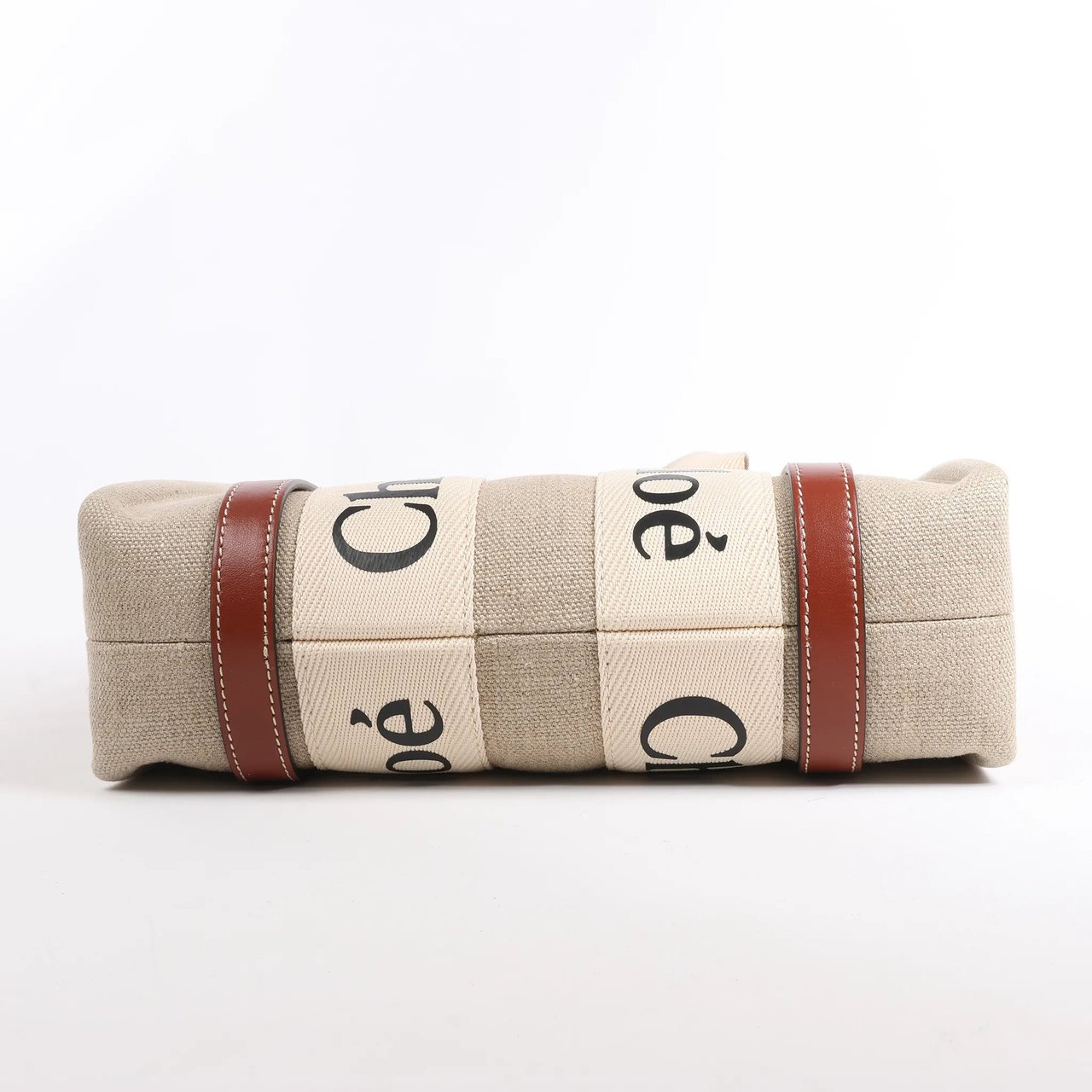 Chloé Chloé Woody Small Canvas & Leather 2Way Handbag in Beige x Brown Divers